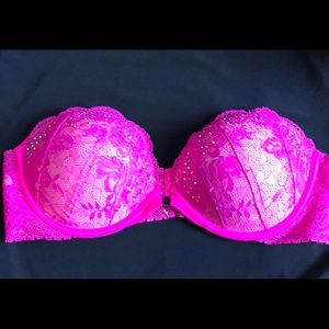 Hot Pink Victoria’s Secret Strapless Bra 36C NWOT